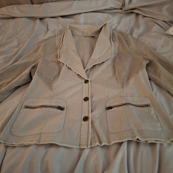 Zenergy By Chico's Women's Beige Casual Jacket - Picture 3 of 10